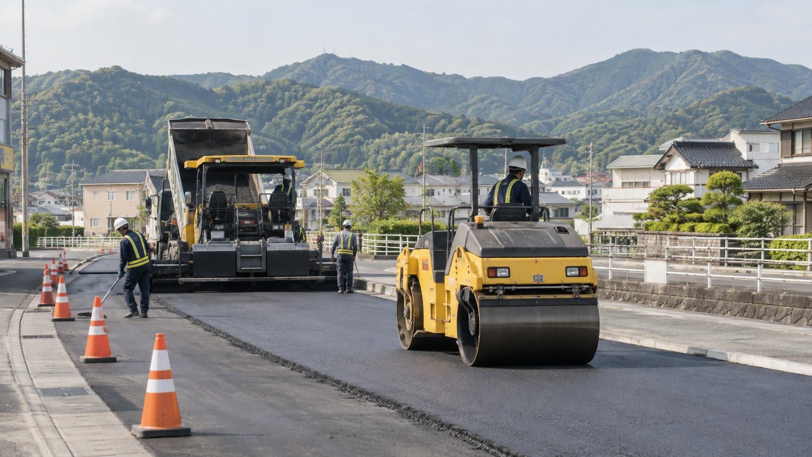 道路舗装工事の現場の様子(イメージ)