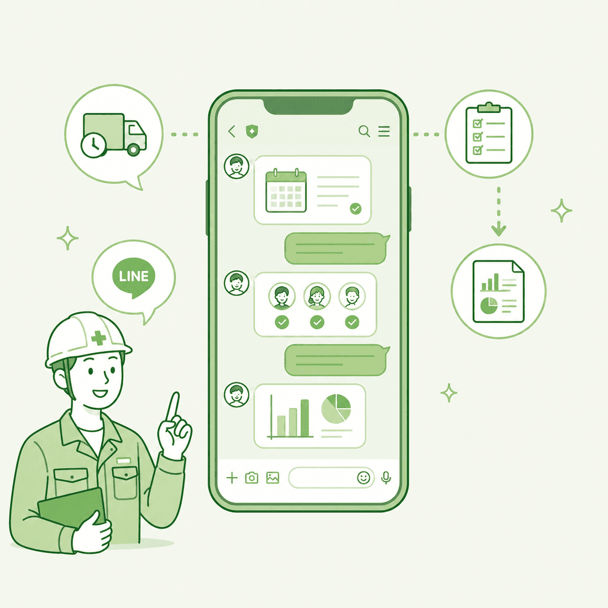 手配から集計までLINEで完結